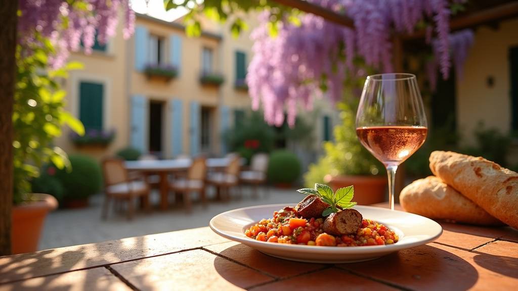 Vue d'une rue animée d'Aix-en-Provence avec des restaurants