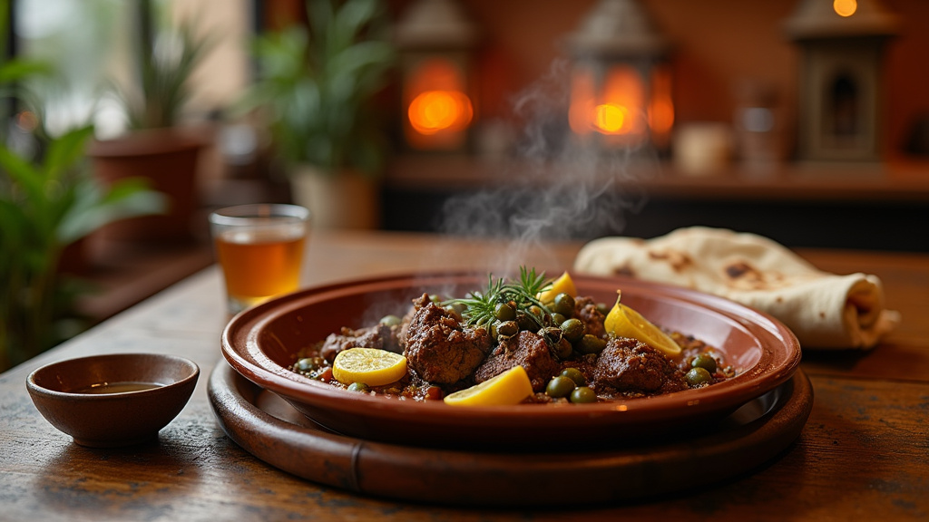 Intérieur typique d'un restaurant halal indien à Clermont-Ferrand
