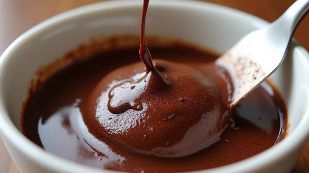 Retirer l'excédent de chocolat d'une fontaine avec une spatule