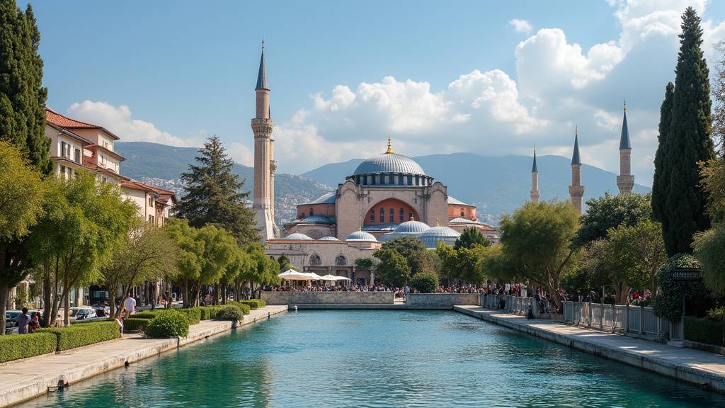 Site historique de Bursa avec la Mosquée Verte au loin