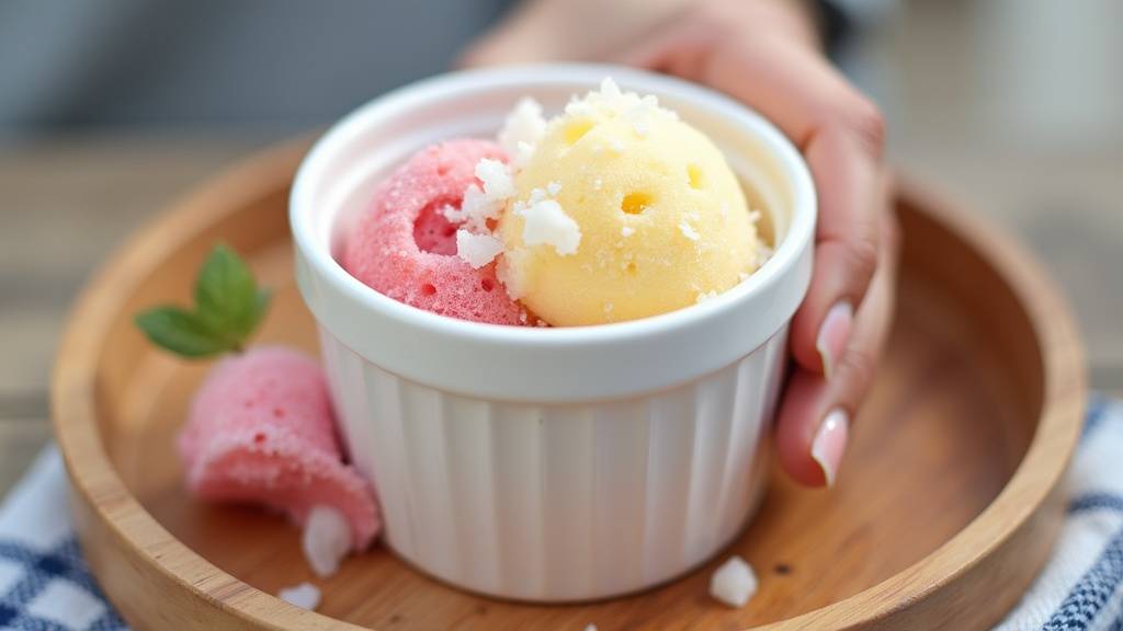 Turbine à glace en action avec différents parfums