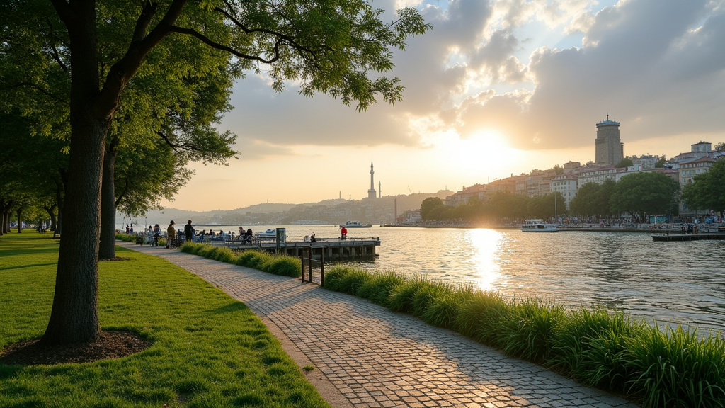 Vue sur la Tour de Léandre depuis la promenade d'Üsküdar