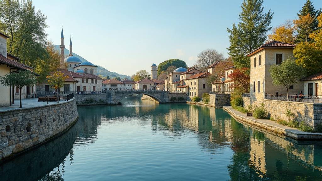 Vue panoramique de la ville d'Iznik avec le lac en arrière-plan